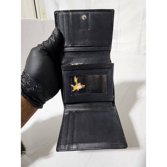 Authentic MCM Monogram Bi-fold Leather Wallet Black/Grey - Picture 11 of 15